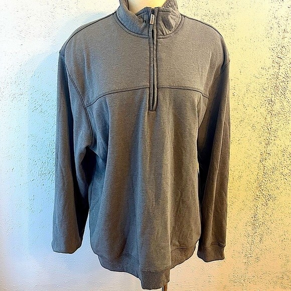 Van Heusen Flex Stretch Classic-Fit Quarter-Zip Fleece Lined Pullover Size XL - Picture 2 of 10